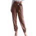 Pantalones ajustados de color liso con cordones NSDMB100211