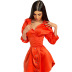 Solid Color Waistband Shirt Dress 2 Piece Set NSAG100220