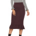 Ruffled Slim-Fit Mid-Length A-Line Skirt NSJR100281