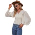 Solid Color Puff Sleeves Crop Cardigan NSJR100297