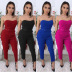 solid color sleeveless tube top two-piece set nihaostyles wholesale clothing NSXYZ100454