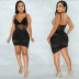 Sexy See-Through Mesh Hot Diamond V-Neck Tight Sling Prom Dress NSXYZ100466