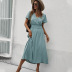 Solid Color Short-Sleeved Dress NSDY100525