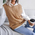 Sleeveless Round Neck Hollow Knitted Sweater Vest NSBJ100622