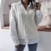 Sleeveless V-Neck Twist Loose Knitted Sweater Vest NSBJ100644
