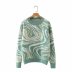 Loose Round Neck Long-Sleeved Contrast Color Sweater NSXFL101407