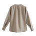 Solid Color Long-Sleeved Round Neck Shirt NSXFL101420