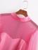 Pink Lantern Long-Sleeved Mesh Stitching Dress NSXFL101434