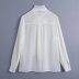 White Long-Sleeved Lace-Up Shirt NSXFL101438