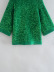 Green Sequined High Collar Loose Top NSXFL101473