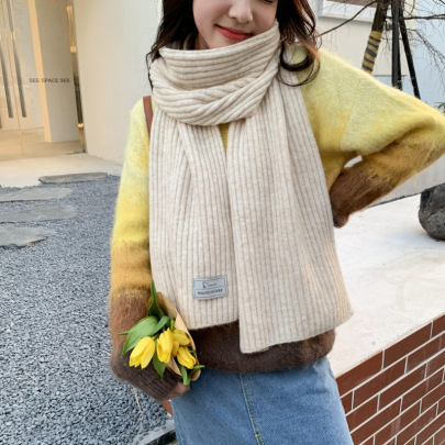Solid Color Thick Wool Knit Scarf Nihaostyles Wholesale Clothes NSCM101066