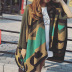 Color-Blocking Cloak-Style Imitation Cashmere Scarf NSCM101067
