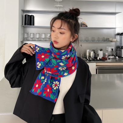 Double-sided Knitted Warm Woolen Scarf Nihaostyles Wholesale Clothes NSCM101068