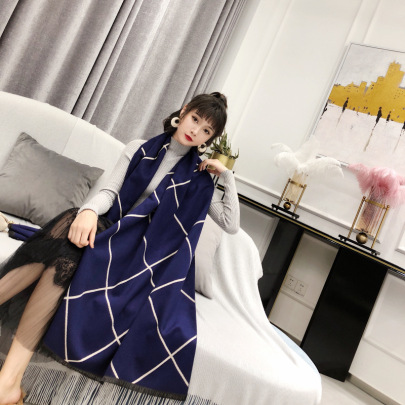 Double-sided Cashmere Dual-use Thickened Scarf Nihaostyles Wholesale Clothes NSCM101087
