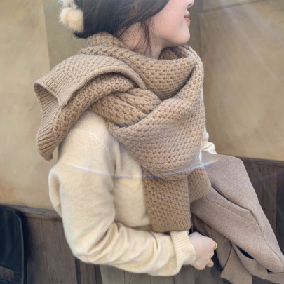 Knitted Solid Color Scarf Nihaostyles Wholesale Clothes NSCM101098