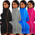 Long-Sleeved Color Matching Short Dress NSXYZ101169