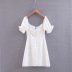 White Palace Style Short-Sleeved Lace-Up Dress NSLQS101184