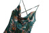 Green Satin Print Suspender Dress NSLQS101190