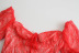 Vestido ajustado con cuello en V y manga larga de encaje rojo NSLQS101201