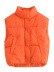 Orange Cotton Zipper Vest NSLQS101226