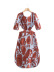 Printed Waist Slim Short Sleeve Dress NSLQS101244