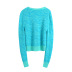 Blue Wave Jacquard Knitted Cardigan NSBRF101291