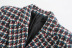 Double-Breasted Plaid Casual Blazer NSBRF101305