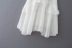 White Short-Sleeved V-Neck Lace-Up Dress NSBRF101372