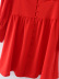 Red Long-Sleeved V-Neck Receiving Waist Dress NSBRF101391