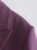 Purple Neutral Double-Breasted Blazer NSBRF101398