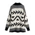 Black & White Jacquard Knitted Sweater Cardigan NSBRF101640