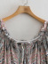 Short-Sleeved Round Neck Lace-Up Printed Dress NSBRF101655
