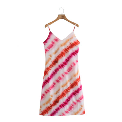 Striped Tie-dye Printing Suspender Dress Nihaostyles Wholesale Clothing NSBRF101662