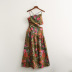 Floral Print Asymmetrical Sling Dress NSBRF101663