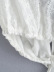 White Hollow V-Neck Lace Dress NSBRF101671
