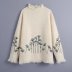 Raw Edge Embroidery Knitted Sweater NSLQS101711