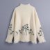 Raw Edge Embroidery Knitted Sweater NSLQS101711