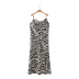 Satin Zebra Print Suspender Dress NSLQS101716
