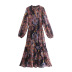 Long Sleeve Slim Printed Dress NSLQS101726