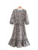 Digital Print Lace-Up Mid-Length Dress NSLQS101728