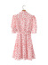 Short-Sleeved Love Print Lace-Up Dress NSLQS101779