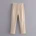 Solid Color High Waist Cropped Pants NSLQS101837