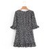 Polka Dot Round Neck Ruffled Stitching Dress NSLQS101841