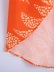 Orange Long-Sleeved V-Neck Printed Silhouette Dress NSXFL101852