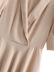 Apricot Puff Short-Sleeved V-Neck Dress NSXFL101870