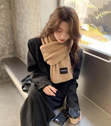 Solid Color Thick Wool Knit Scarf Nihaostyles Clothing Wholesale NSCM101560