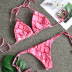 Snake Print Lace-Up Bikini 2 Piece Set NSKLL102278
