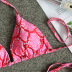 Conjunto de bikini con cordones y estampado de serpiente de 2 piezas NSKLL102278