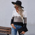 V-Neck Long-Sleeved Contrast Color Stitching Sweater NSDMB102355