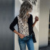 Long-Sleeved Round Neck Leopard Stitching Shirt NSDMB102366